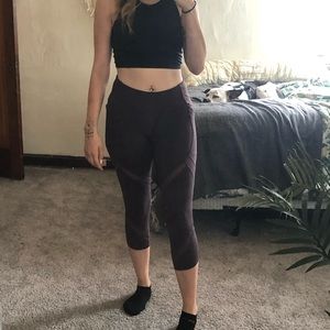 lulu lemon cropped mesh leggings!